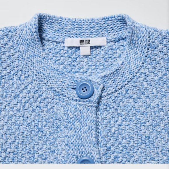 Uniqlo Knit Short Jacket (Long Sleeve) BLUE size Medium - Picture 2 of 14